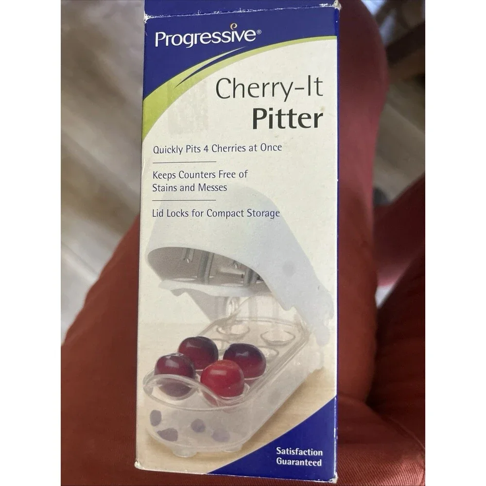 Progressive Cherry-It Pitter Pits 4 Cherries at Once, One Easy Motion Less Mess